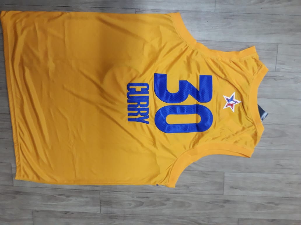 Curry 30 All Stars Yellow/Blue Basketball Jersey [Stitch]
