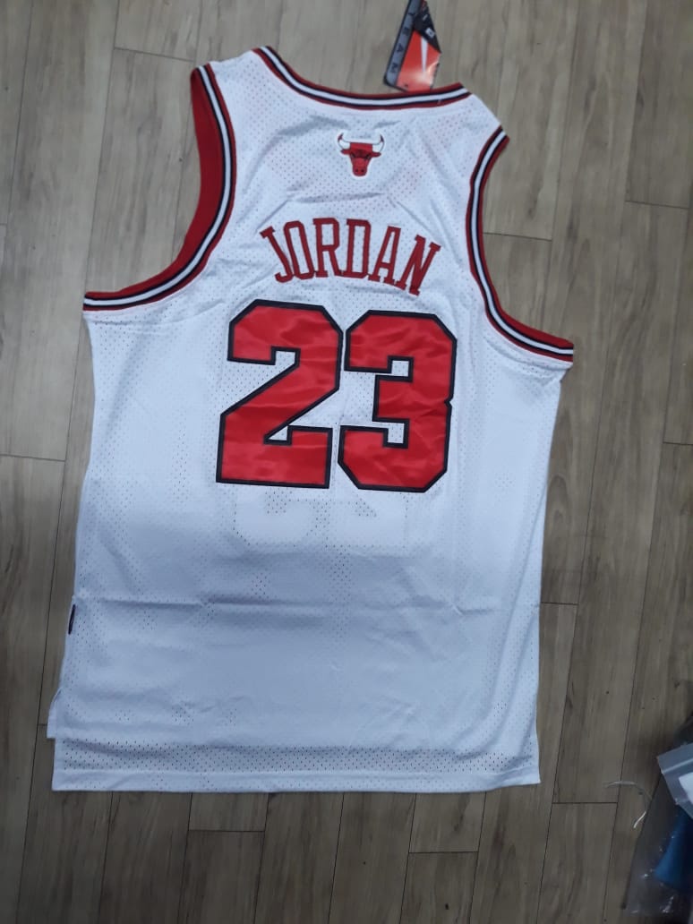 Jordan 23 Bulls White/Red Basketball Jersey [Stitch]