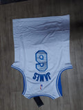 James 6 Lakers White/Blue Basketball Jersey [Stitch]