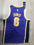 James 6 Lakers Blue/Yellow Basketball Jersey [Stitch]