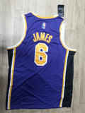 James 6 Lakers Blue/Yellow Basketball Jersey [Stitch]