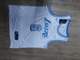 James 6 Lakers White/Blue Basketball Jersey [Stitch]