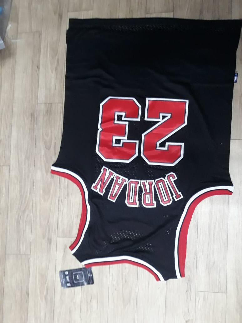 Jordan 23 Bulls Black/Red Basketball Jersey [Stitch]