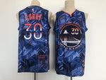 Curry 30 Warriors Blue Basketball Jersey [Stitch]