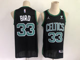 Bird 33 Celtics Black/Green Basketball Jersey [Stitch]