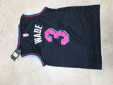 Wade 3 Miami Black Basketball Jersey Only [Print]