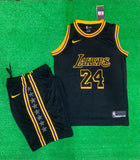 Bryant 24 Lakers Black/Yellow Basketball Jersey Only [Print]