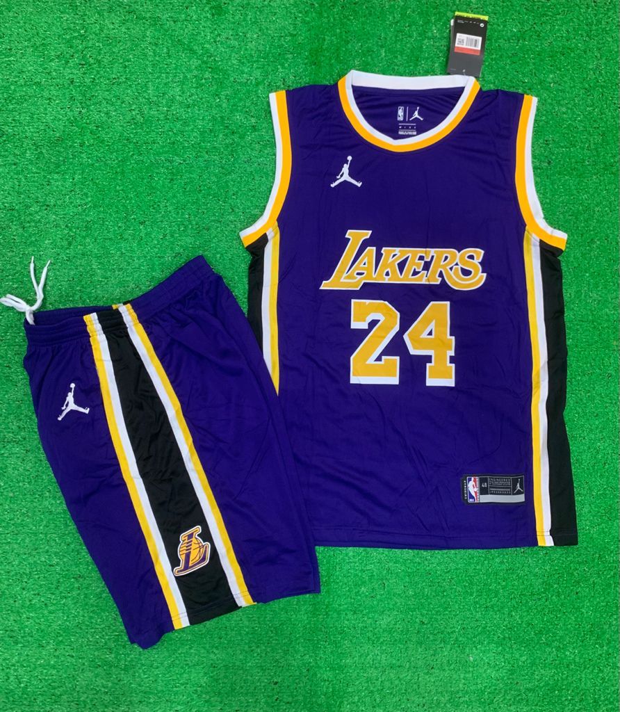 Bryant 24 Lakers Blue/Yellow Basketball Jersey Only [Print]