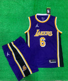 James 6 Lakers Blue/Yellow Basketball Jersey Only [Print]