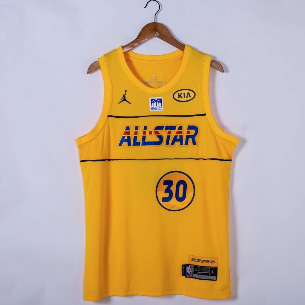 Curry 30 All Stars Yellow/Blue Basketball Jersey [Stitch]