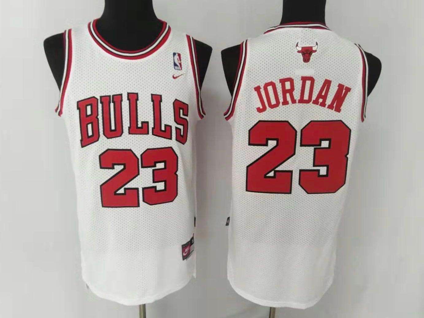 Jordan 23 Bulls White/Red Basketball Jersey [Stitch]