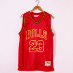 Jordan 23 Bulls Red/Yellow Basketball Jersey [Stitch]