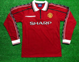 Retro Beckham Manchester United Home Full Sleeve Jersey 1998-00