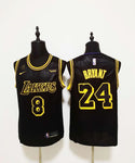 Bryant Lakers 8/24 Black/Yellow Basketball Jersey [Stitch]