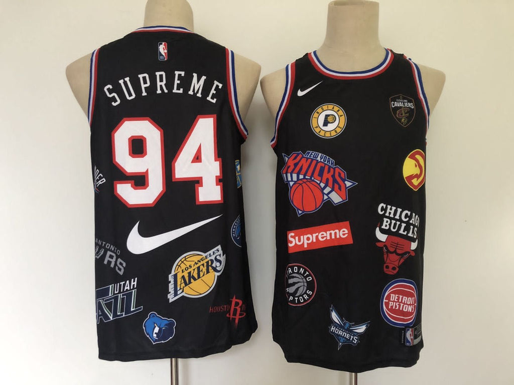 Supreme 94 All Clubs Black/white Basketball Jersey [Stitch]