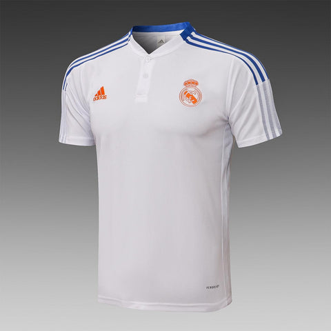 Real Madrid White/Blue Polo Tee 2022