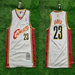 Cavaliers James 23 White/Red Basketball Jersey [Stitch]