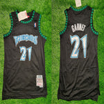 Timber Wolves Garnet 21 Black/White Basketball Jersey [Stitch]