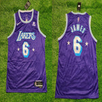 James 6 Lakers Blue/White Basketball Jersey [Stitch]