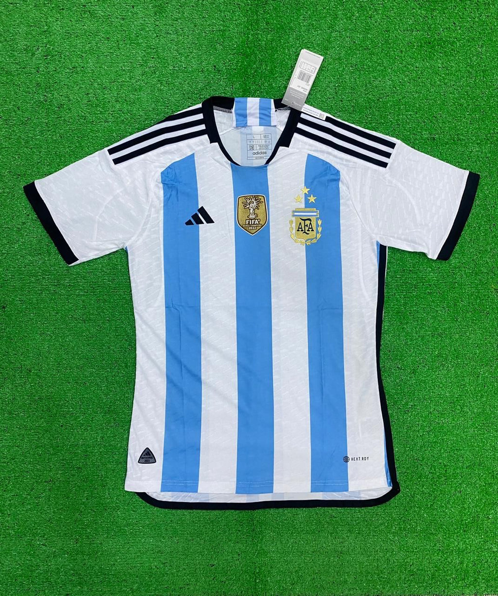 Retro Argentina Campeons Del Mundo 3 Star (FIFA Badge and Arm Logos) Jersey WC 2022 [Player's Quality]