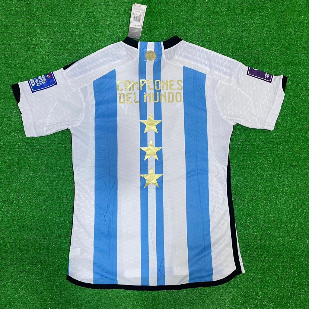 Retro Argentina Campeons Del Mundo 3 Star (FIFA Badge and Arm Logos) Jersey WC 2022 [Player's Quality]