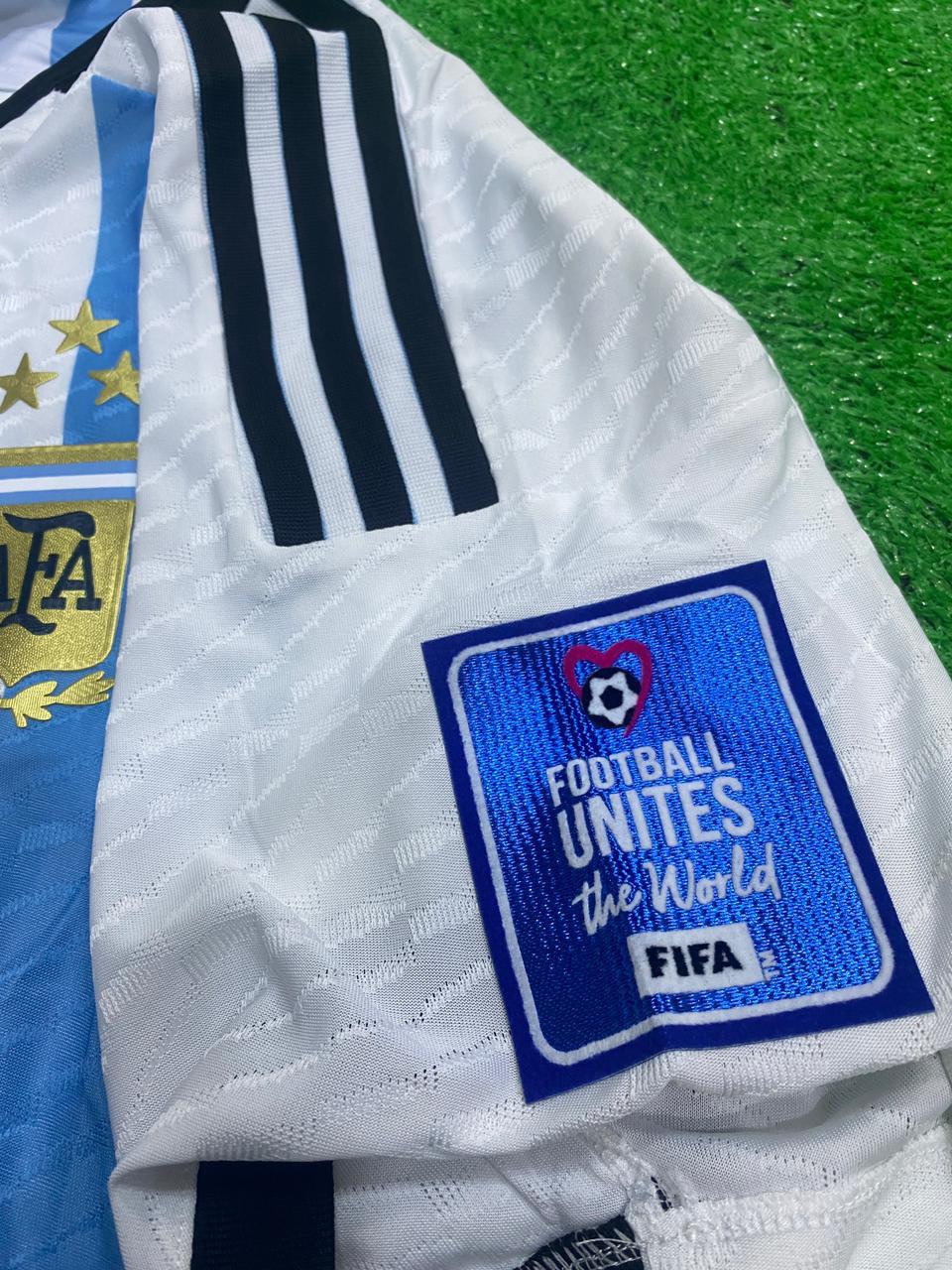 Retro Argentina Campeons Del Mundo 3 Star (FIFA Badge and Arm Logos) Jersey WC 2022 [Player's Quality]