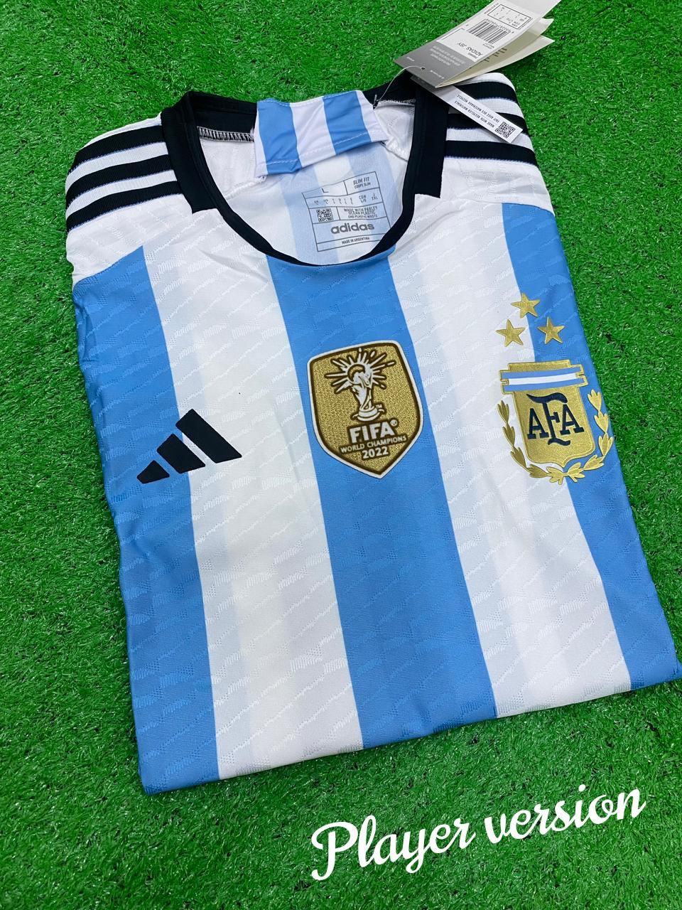 Retro Argentina Campeons Del Mundo 3 Star (FIFA Badge and Arm Logos) Jersey WC 2022 [Player's Quality]