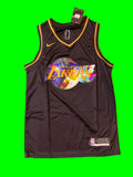 James 6 Lakers Black/Reflective Basketball Jersey [Stitch]