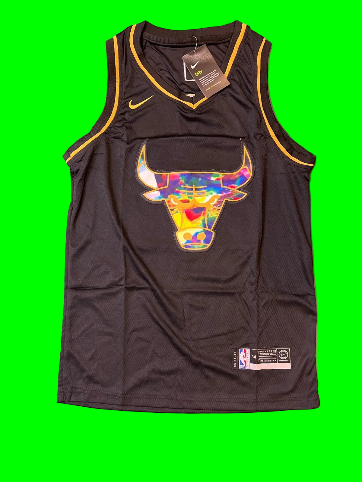 Jordan 23 Bulls Black/Reflective Basketball Jersey [Stitch]