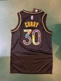 Curry 30 Warriors Black/Reflective Basketball Jersey [Stitch]