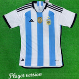 Argentina Home 3 Star Jersey (With FIFA Winner Badge) 2022/23 [Player's Quality]