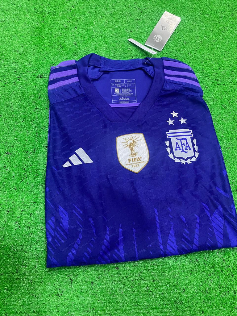 Argentina Lionel Messi 2022 World Cup Champions Away Jersey 3 star- Purple