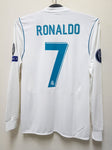 Retro R Madrid Ronaldo Home Full Sleeve Jersey with UCL badges 2017/18