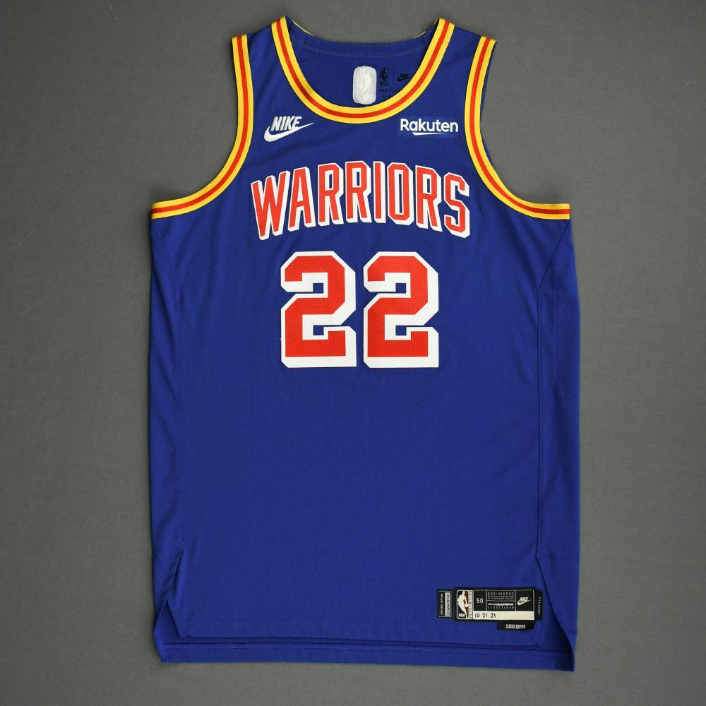 Warriors Wiggins 22 Blue/Red Basketball Jersey [Stitch]