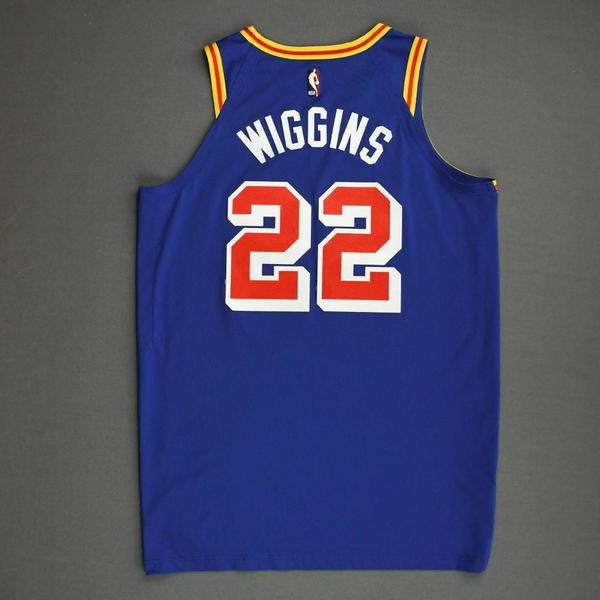 Warriors Wiggins 22 Blue/Red Basketball Jersey [Stitch]