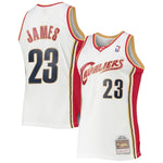 Cavaliers James 23 White/Red Basketball Jersey [Stitch]